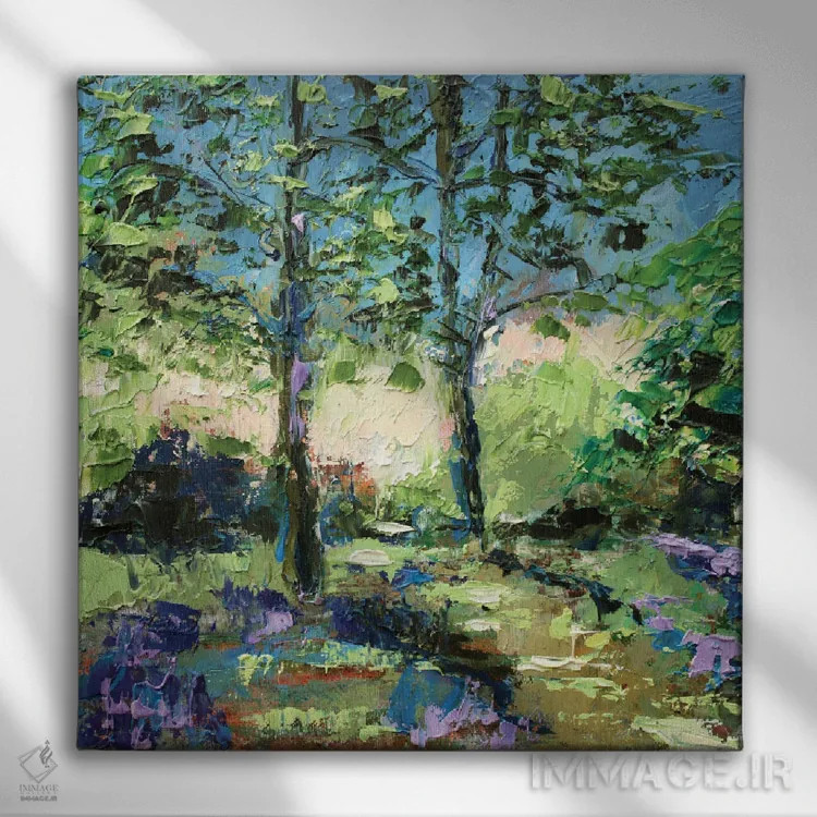 تابلو بهار در جنگل اثر الکساندرا جاگودا - نمای روبهرو روی دیوار