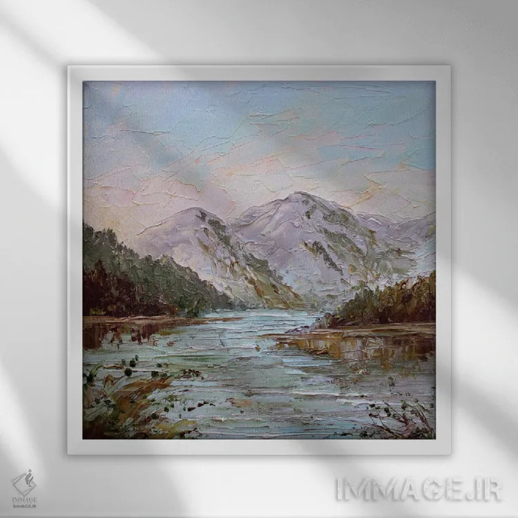 تابلو طلوع هلوئی رنگ اثر الکساندرا جاگودا - نمای قابدار سفید