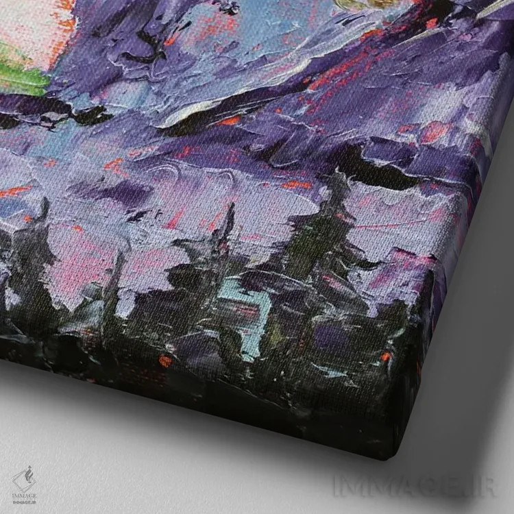 تابلو کوههای بنفش اثر الکساندرا جاگودا - نمای نزدیک بافت بوم