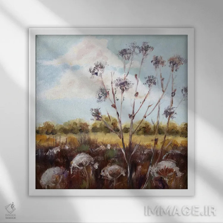 تابلو گیاهان پاییزی اثر الکساندرا جاگودا - نمای قابدار سفید