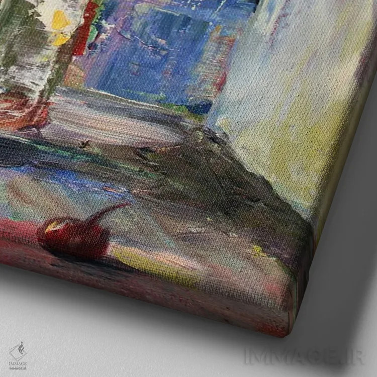 تابلو گلهای تابستانی اثر الکساندرا جاگودا - نمای نزدیک بافت بوم