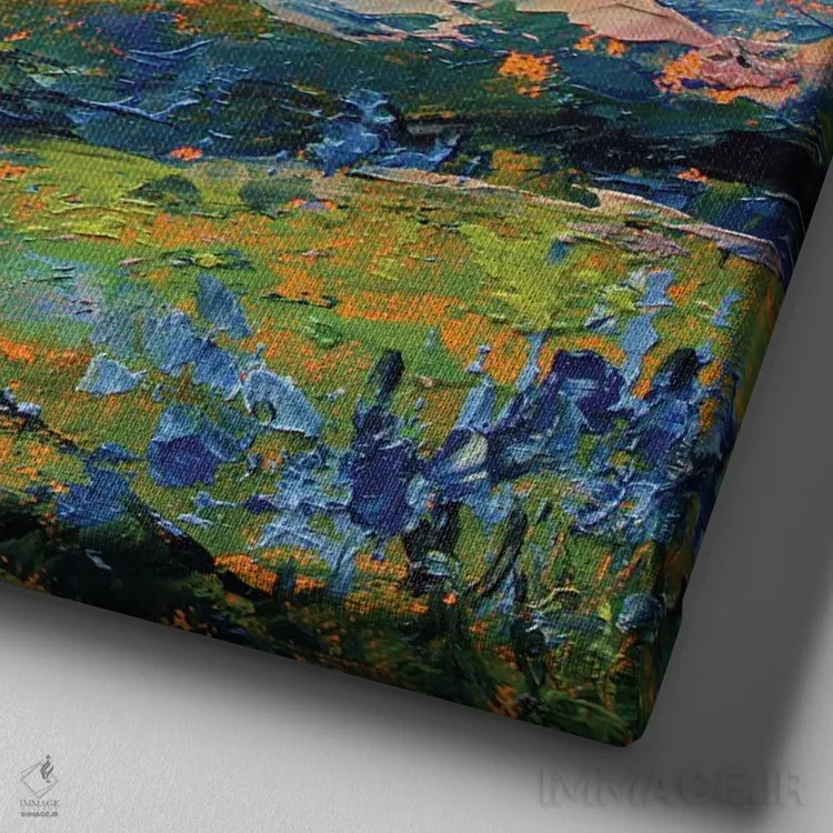 تابلو بلو بانت (نوعی گل وحشی آمریکایی) اثر الکساندرا جاگودا - نمای نزدیک بافت بوم