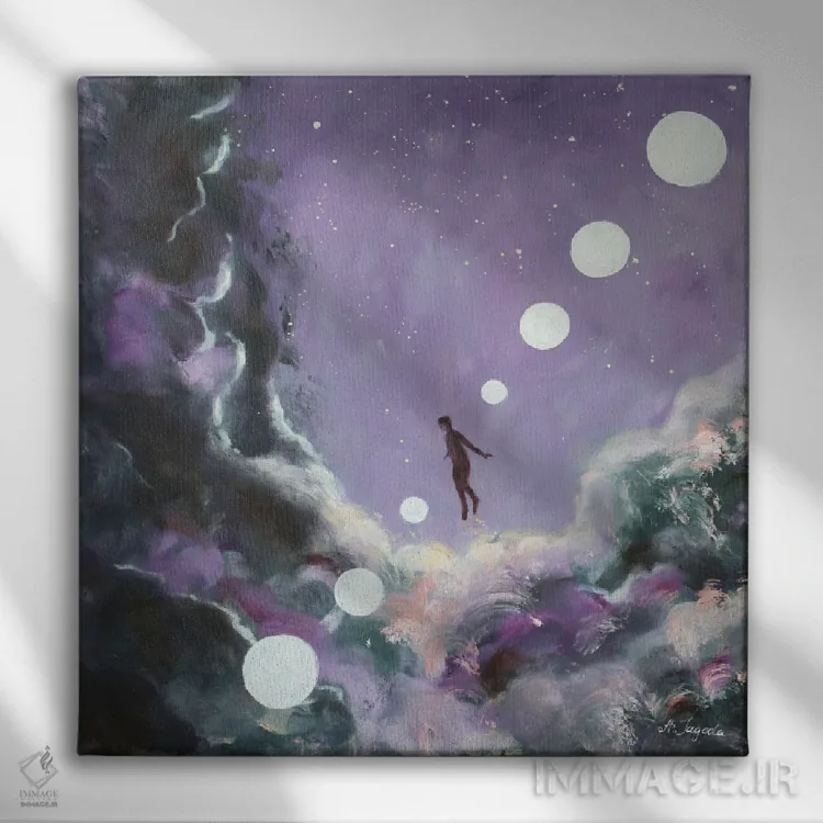 تابلو وری پری (رنگ سال پنتون ۲۰۲۲) اثر الکساندرا جاگودا - نمای روبهرو روی دیوار