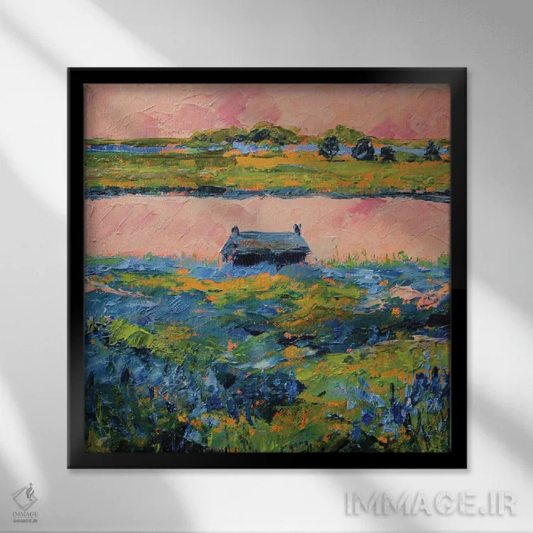 تابلو بلو بانت (نوعی گل وحشی آمریکایی) اثر الکساندرا جاگودا - نمای قابدار مشکی