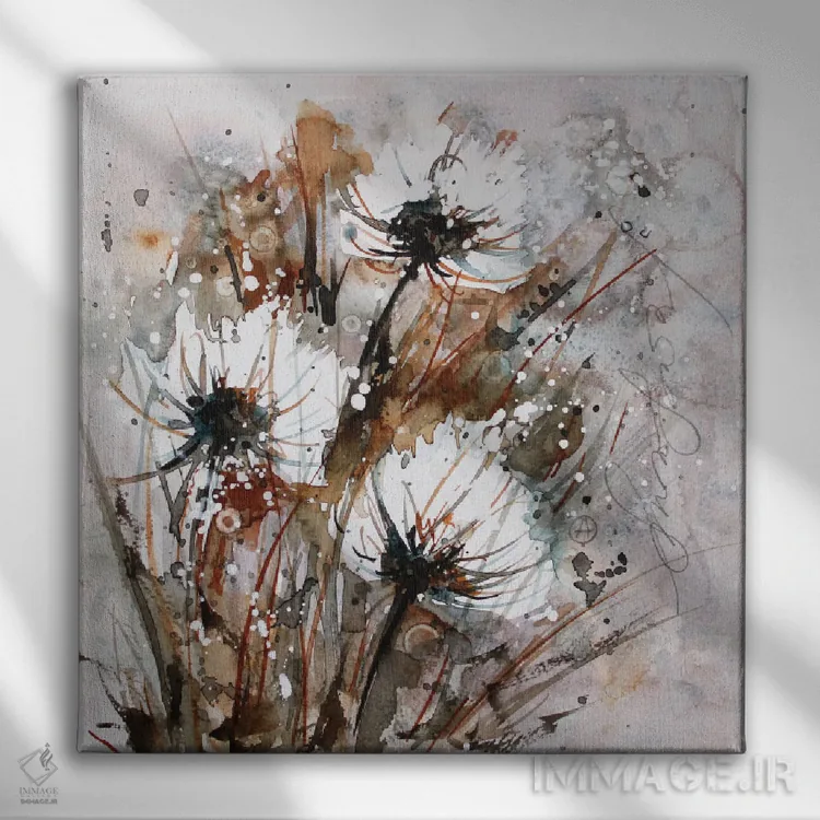 تابلو گلهای وحشی و گیاهان دارویی اثر الکساندرا جاگودا - نمای روبهرو روی دیوار