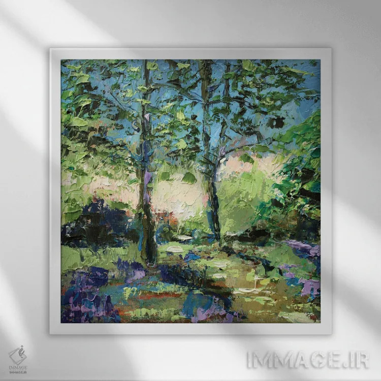 تابلو بهار در جنگل اثر الکساندرا جاگودا - نمای قابدار سفید