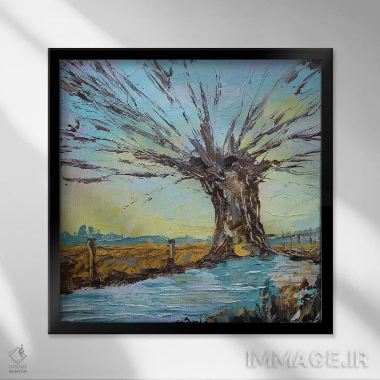 تابلو درخت زندگی اثر الکساندرا جاگودا - نمای قابدار مشکی