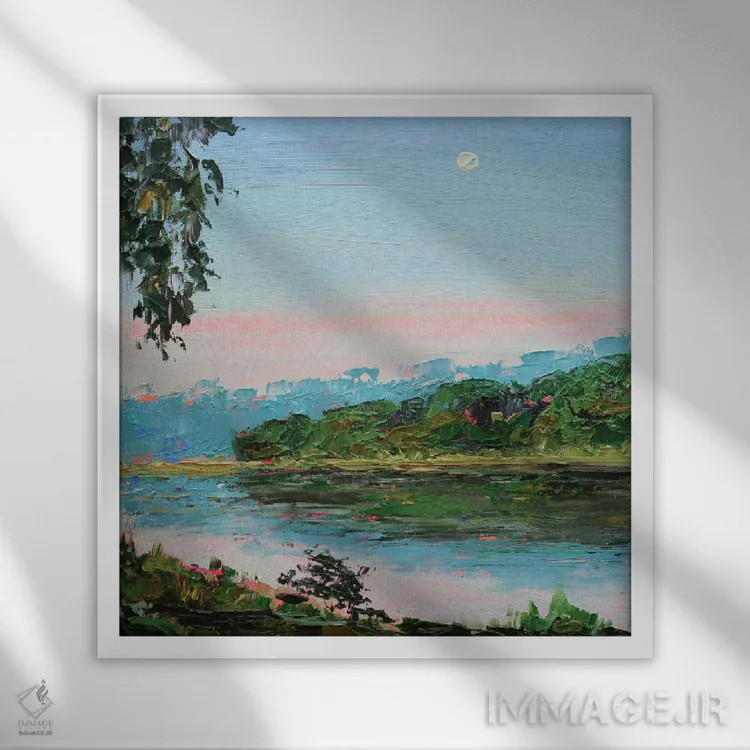 تابلو طلوع خورشید اثر الکساندرا جاگودا - نمای قابدار سفید