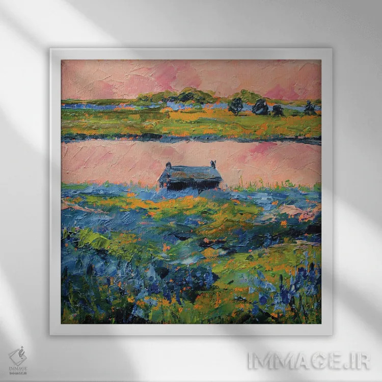 تابلو بلو بانت (نوعی گل وحشی آمریکایی) اثر الکساندرا جاگودا - نمای قابدار سفید