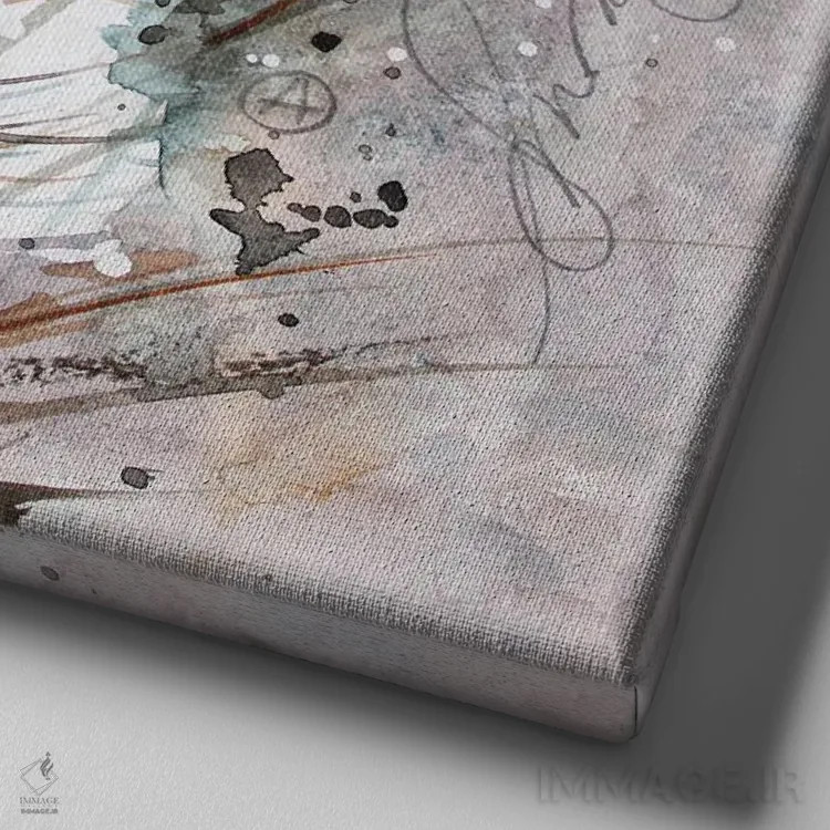 تابلو گلهای وحشی و گیاهان دارویی اثر الکساندرا جاگودا - نمای نزدیک بافت بوم