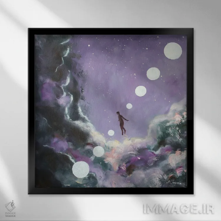 تابلو وری پری (رنگ سال پنتون ۲۰۲۲) اثر الکساندرا جاگودا - نمای قابدار مشکی