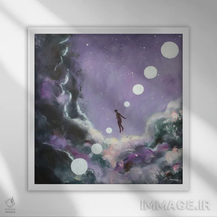 تابلو وری پری (رنگ سال پنتون ۲۰۲۲) اثر الکساندرا جاگودا - نمای قابدار سفید