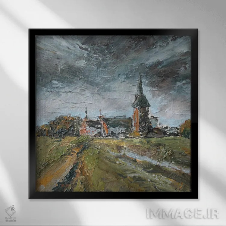 تابلو یک کلیسای کوچک اثر الکساندرا جاگودا - نمای قابدار مشکی