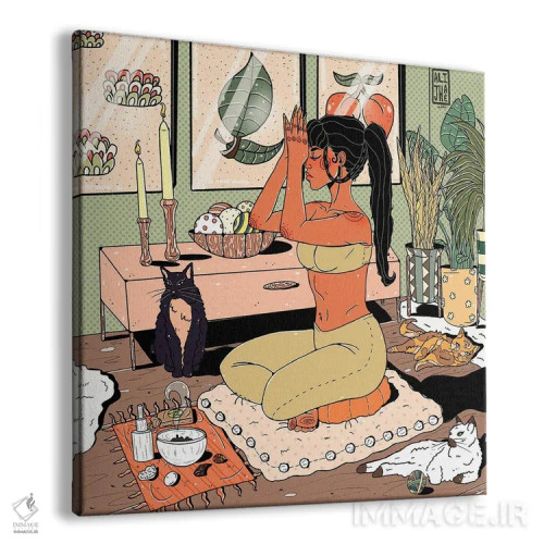 تابلو سه گربه اثر علیجاه وست - نمای پرسپکتیو محصول