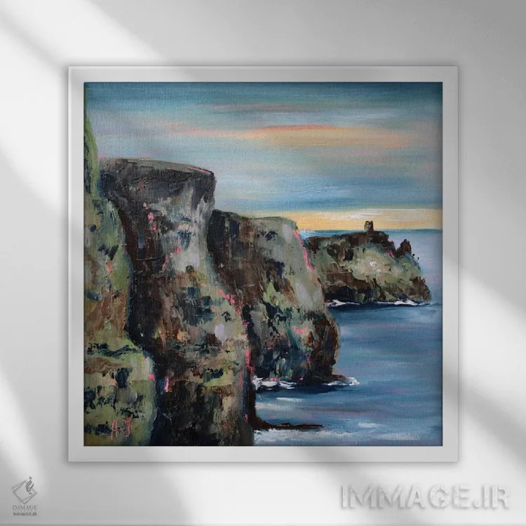 تابلو ساحل ایرلندی اثر الکساندرا جاگودا - نمای قابدار سفید