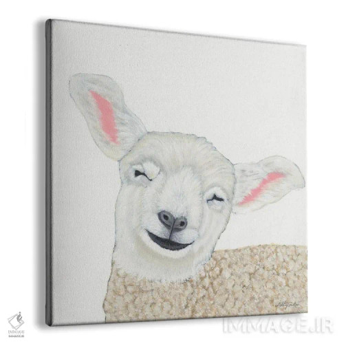 تابلو گوسفند خندان اثر اشلی جاستیس - نمای پرسپکتیو محصول