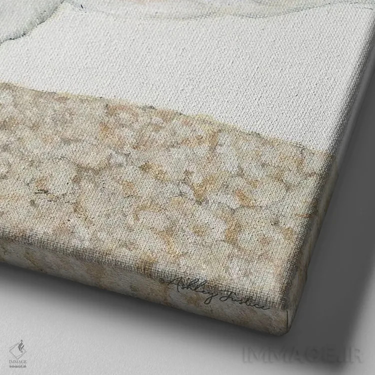 تابلو گوسفند خندان اثر اشلی جاستیس - نمای نزدیک بافت بوم