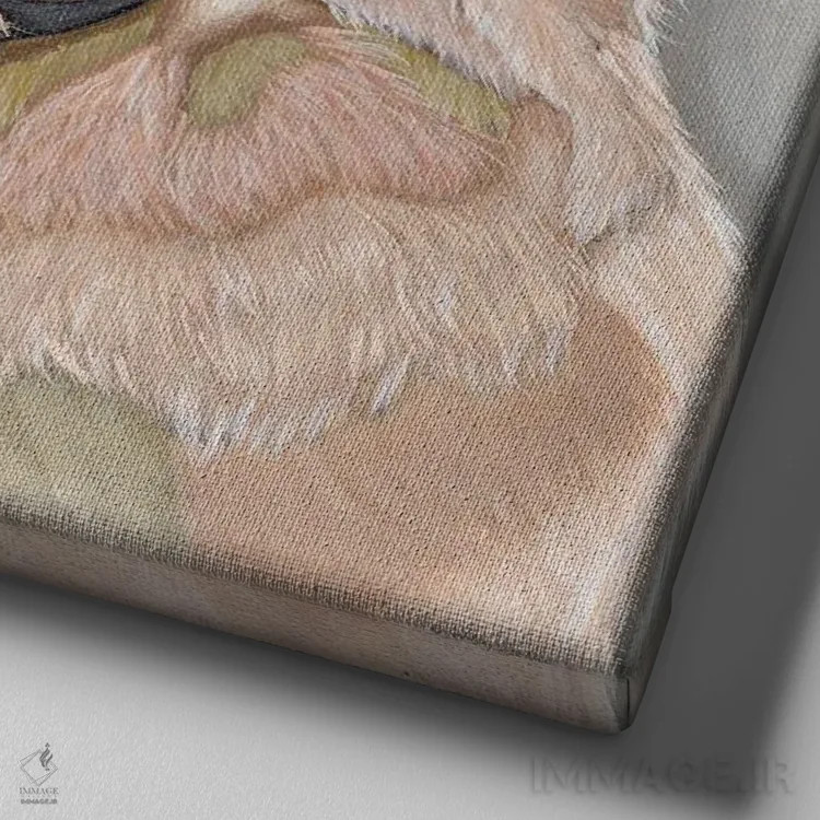 تابلو امروز روز خوبی برای خوشحال بودن است اثر اشلی جاستیس - نمای نزدیک بافت بوم