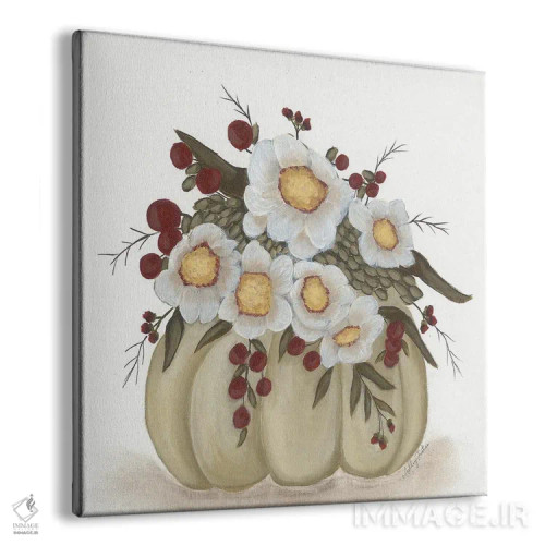 تابلو کدو تنبل گلدار اثر اشلی جاستیس - نمای پرسپکتیو محصول