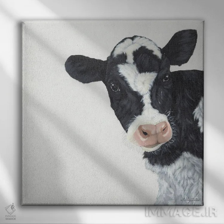 تابلو گاو اثر اشلی جاستیس - نمای روبهرو روی دیوار