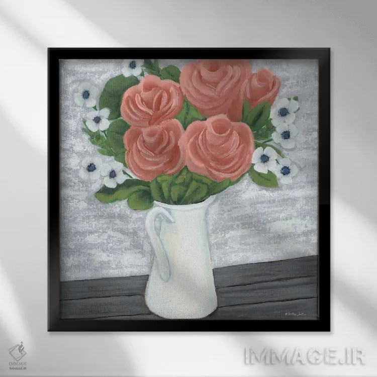 تابلو سلام بهار اثر اشلی جاستیس - نمای قابدار مشکی