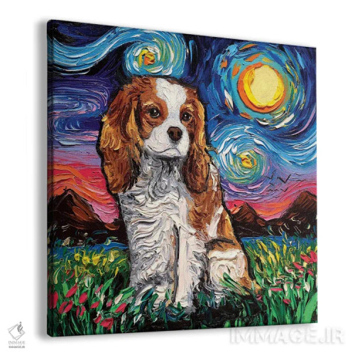 تابلو شب دوم اسپانیل پادشاه چارلز کاوالیر اثر آجا تریر - نمای پرسپکتیو محصول