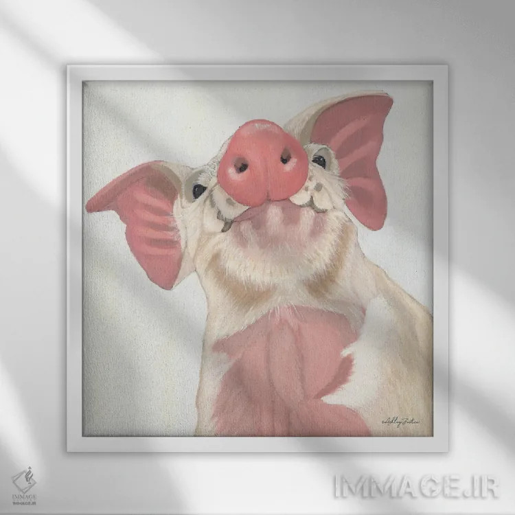 تابلو باستر (نام) اثر اشلی جاستیس - نمای قابدار سفید