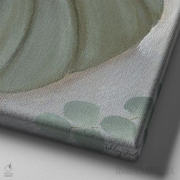 تابلو کدوتنبل سبز اثر اشلی جاستیس - نمای نزدیک بافت بوم