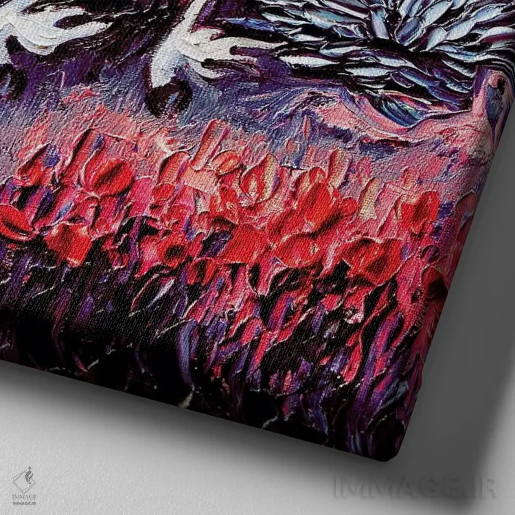 تابلو سفری طولانی اثر آجا تریر - نمای نزدیک بافت بوم