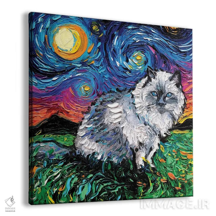 تابلو شب گربه رگدال اثر آجا تریر - نمای پرسپکتیو محصول