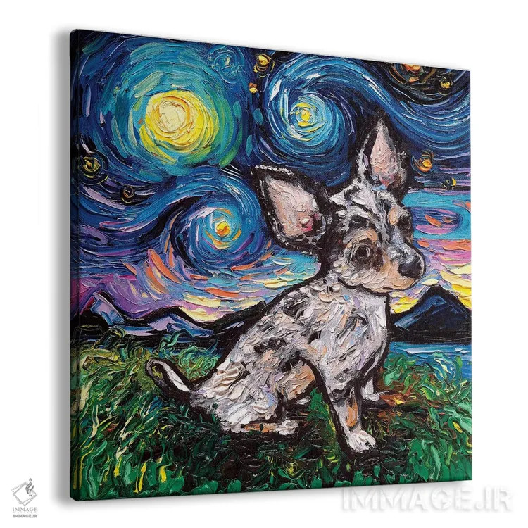 تابلو شب چیواوای مرل مینیاتوری اثر آجا تریر - نمای پرسپکتیو محصول