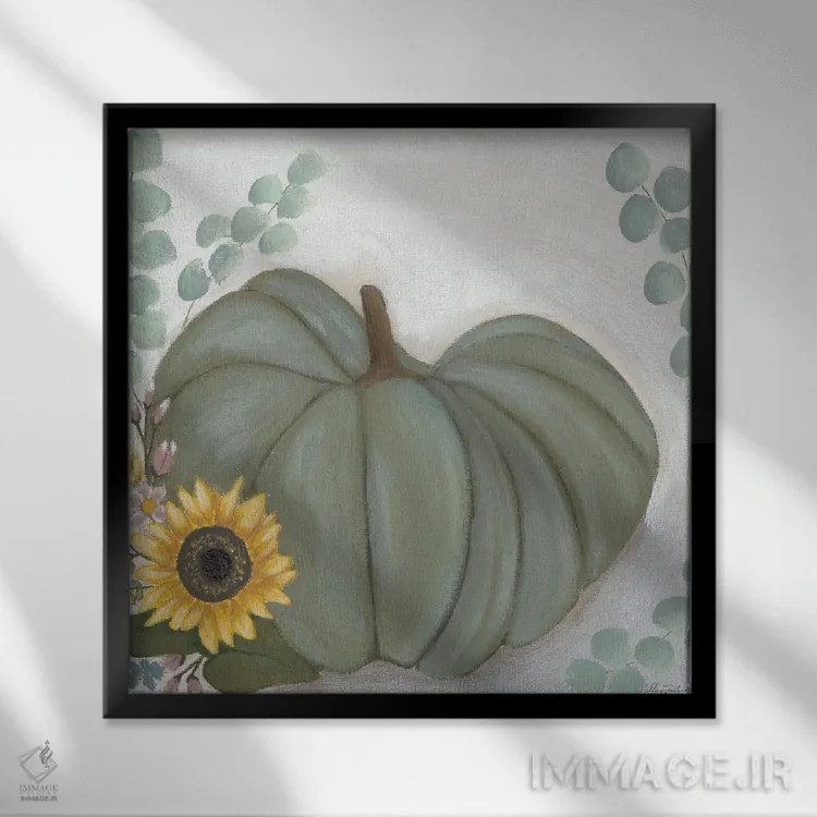 تابلو کدوتنبل سبز اثر اشلی جاستیس - نمای قابدار مشکی