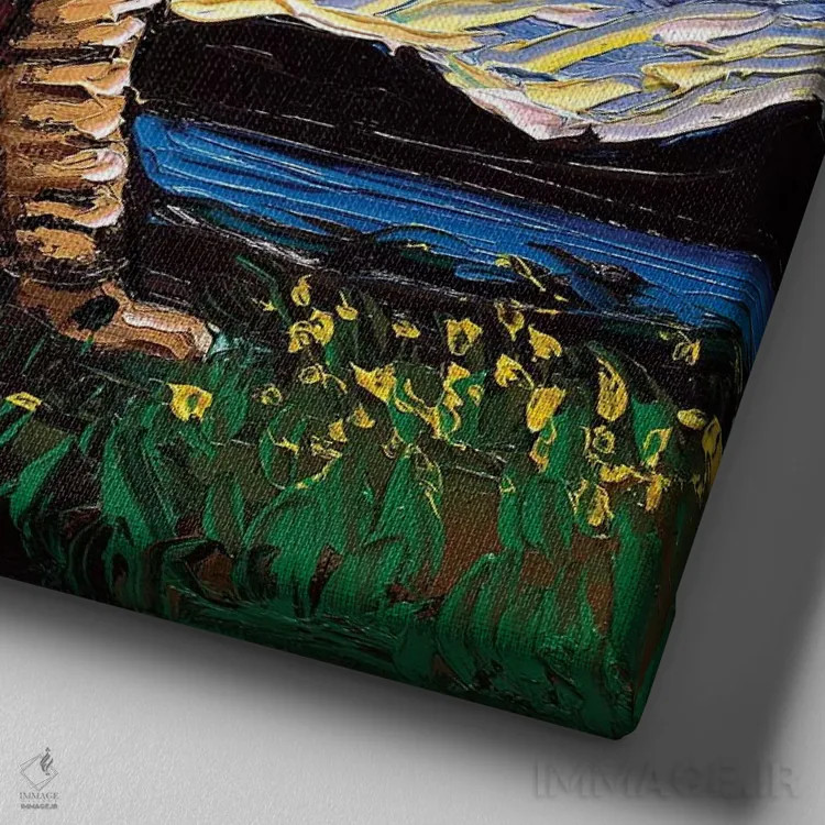 تابلو شب شارپی (نژاد سگ) اثر آجا تریر - نمای نزدیک بافت بوم