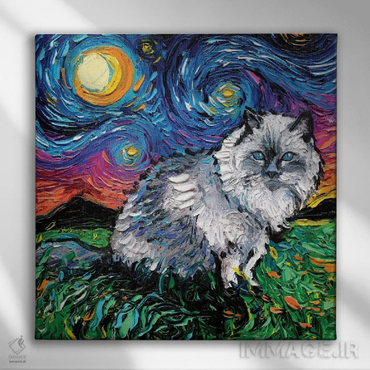 تابلو شب گربه رگدال اثر آجا تریر - نمای روبهرو روی دیوار