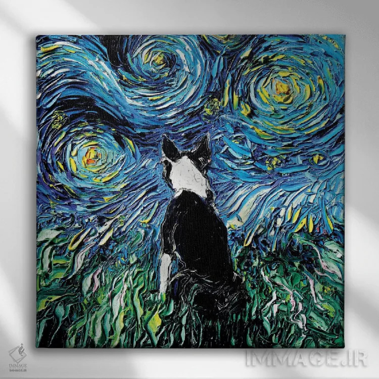 تابلو شب تریِر بوستون اثر آجا تریر - نمای روبهرو روی دیوار