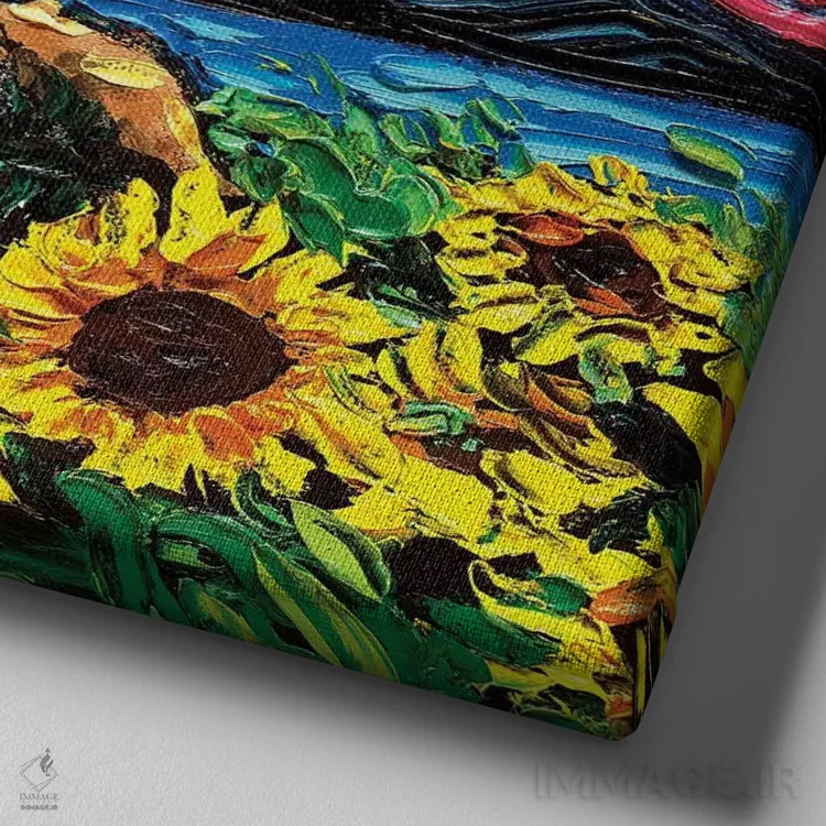 تابلو شب دوم گلدندودل اثر آجا تریر - نمای نزدیک بافت بوم