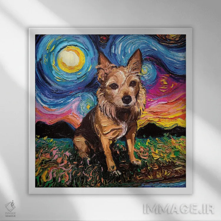 تابلو تِریِر استرالیایی اثر آجا تریر - نمای قابدار سفید