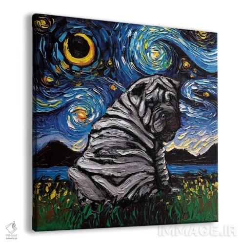 تابلو شب شارپی آبی اثر آجا تریر - نمای پرسپکتیو محصول