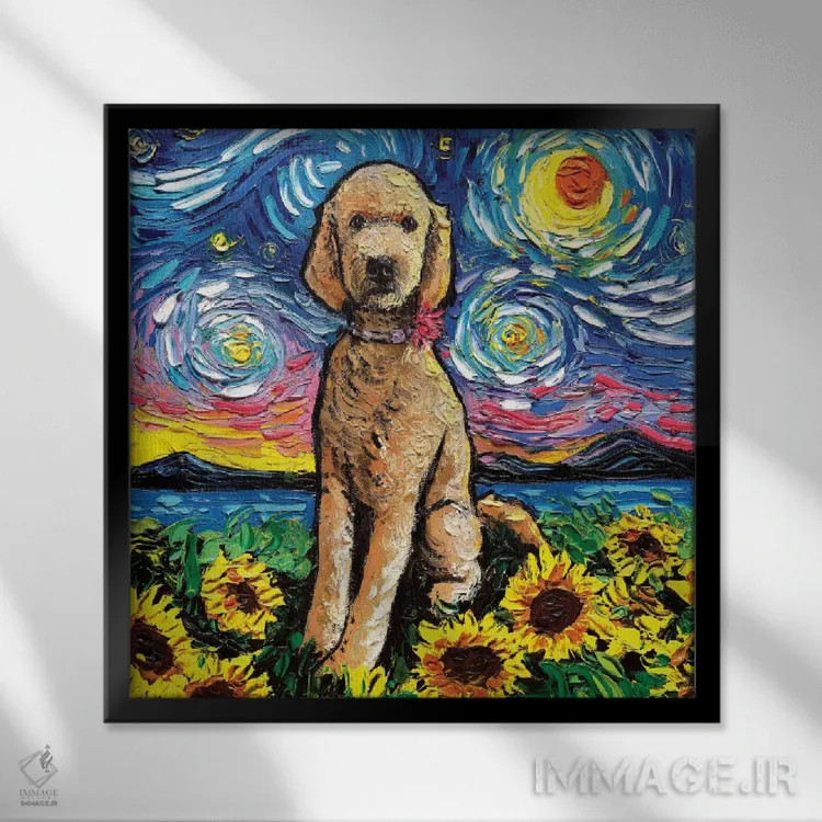 تابلو شب دوم گلدندودل اثر آجا تریر - نمای قابدار مشکی