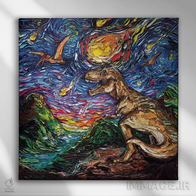 تابلو شب ژوراسیک اثر آجا تریر - نمای روبهرو روی دیوار