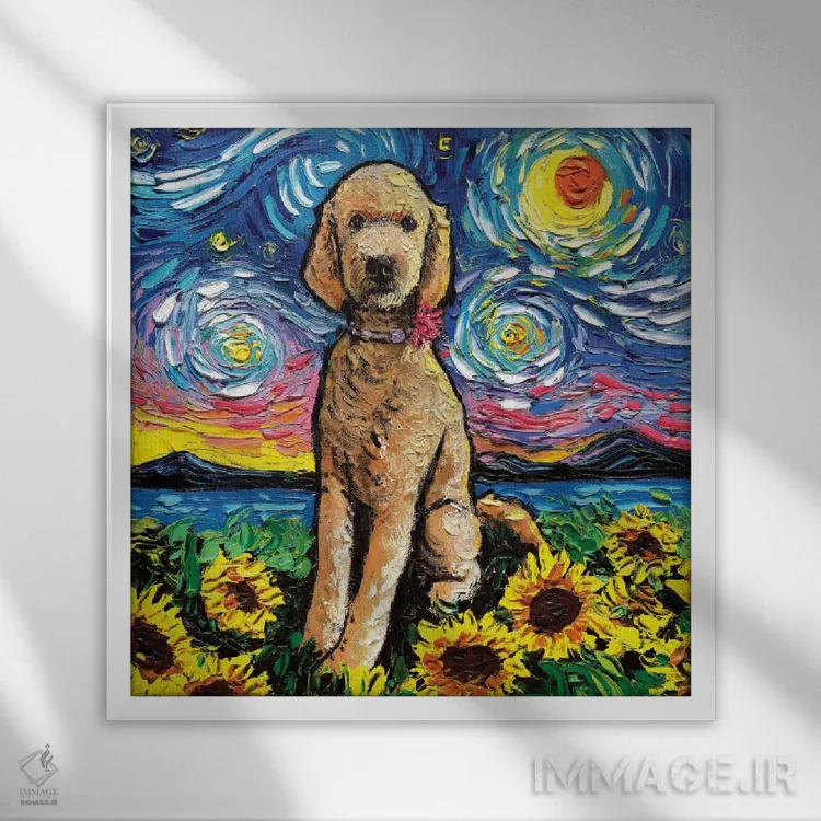 تابلو شب دوم گلدندودل اثر آجا تریر - نمای قابدار سفید