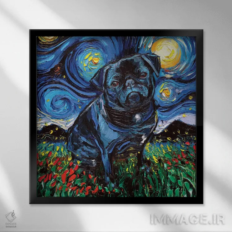 تابلو شب پاگ سیاه اثر آجا تریر - نمای قابدار مشکی