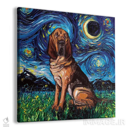 تابلو شب بلادهاوند (نژاد سگ) اثر آجا تریر - نمای پرسپکتیو محصول