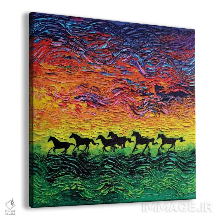 تابلو اسبهای وحشی اثر آجا تریر - نمای پرسپکتیو محصول