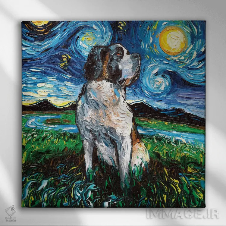 تابلو شب سنت برنارد اثر آجا تریر - نمای روبهرو روی دیوار