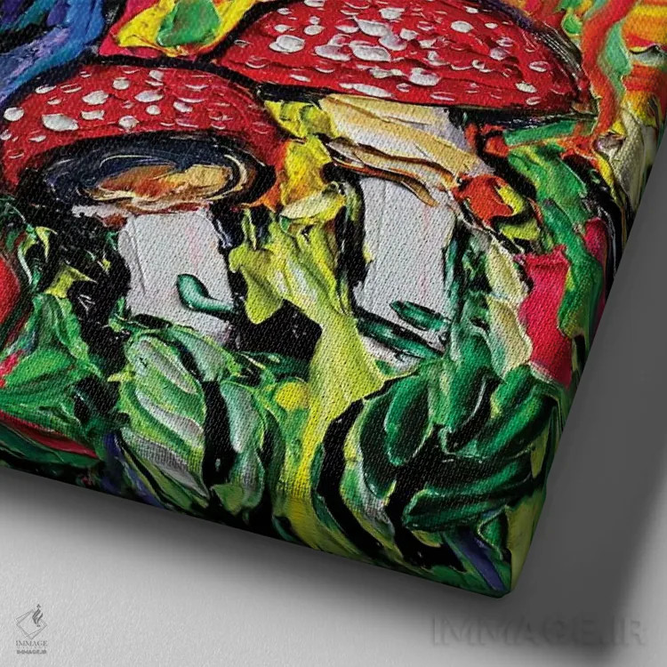 تابلو بازگشت به زمین اثر آجا تریر - نمای نزدیک بافت بوم