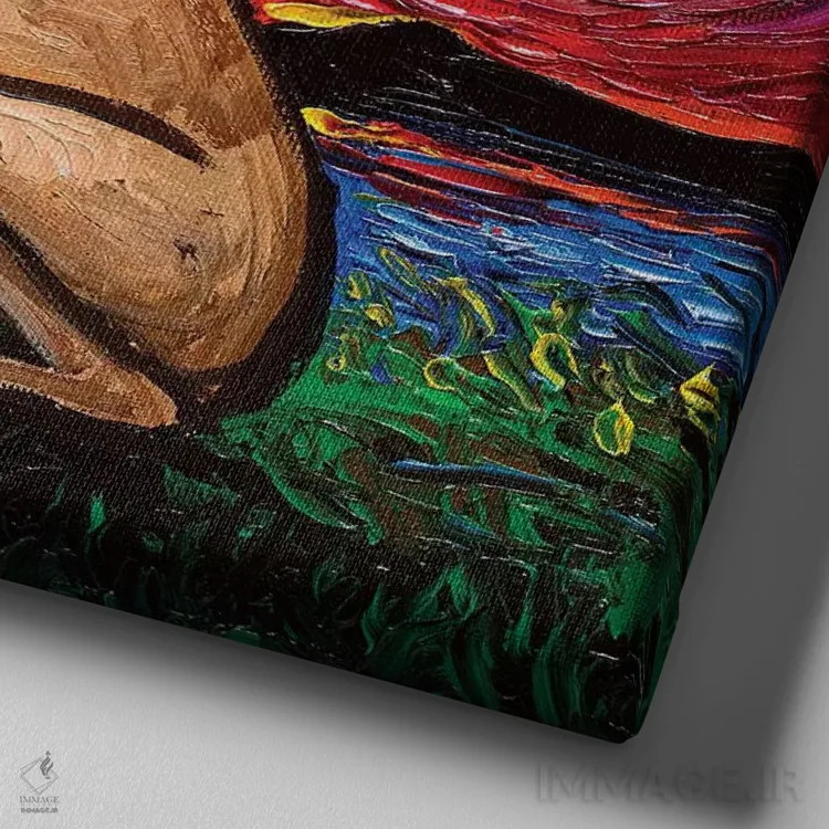 تابلو شب گریٹ باور برنزه (Fawn) اثر آجا تریر - نمای نزدیک بافت بوم