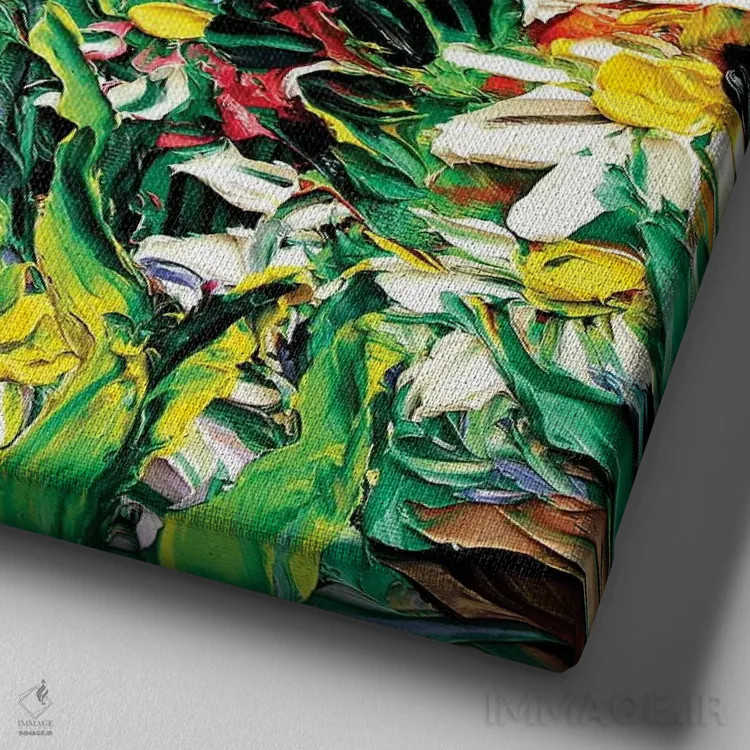 تابلو خرگوش دمپنبهای اثر آجا تریر - نمای نزدیک بافت بوم