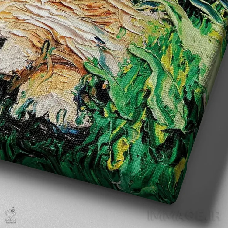 تابلو شب پامرانیان اثر آجا تریر - نمای نزدیک بافت بوم