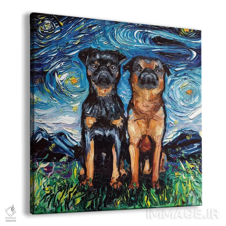 تابلو شب پتیت برا بانکون (نژاد سگ) اثر آجا تریر - نمای پرسپکتیو محصول